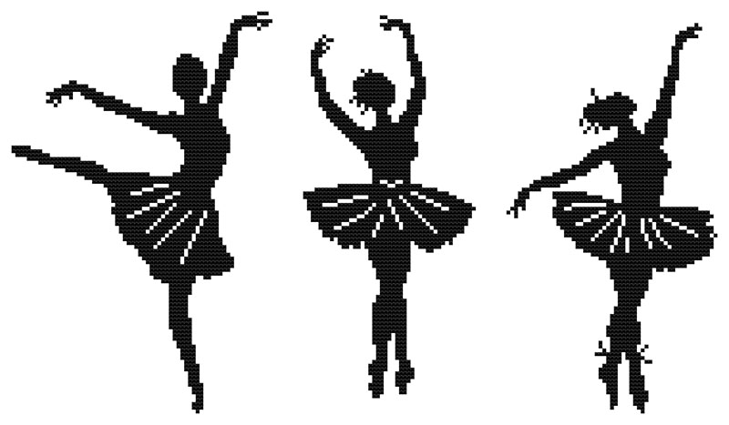 Ballet Trio Needlepoint Tapestry Digital Download Chart